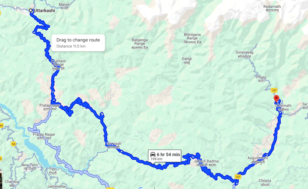 uttarkashi-to-guptkashi-map